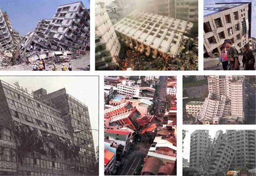 buildings collapsing